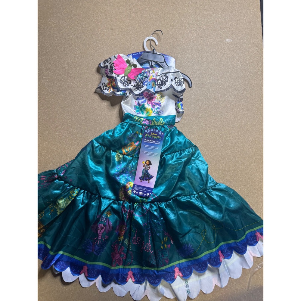 Disney‎ Encanto Mirabel Madrigal Dress Costume Outfit Kids Girls Size 4-6